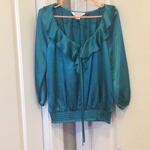 Silky soft blouse in aqua size small